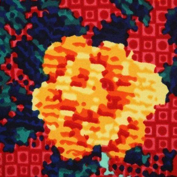 LuLaRoe Amelia Dress‎ Red Yellow Orange Floral Roses Pockets M Medium - Picture 10 of 12